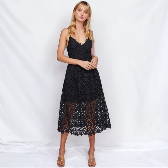 Astr Dresses & Skirts - NEW ASTR THE LABEL CROCHETLace A Line Midi Dress SIZE LARGE